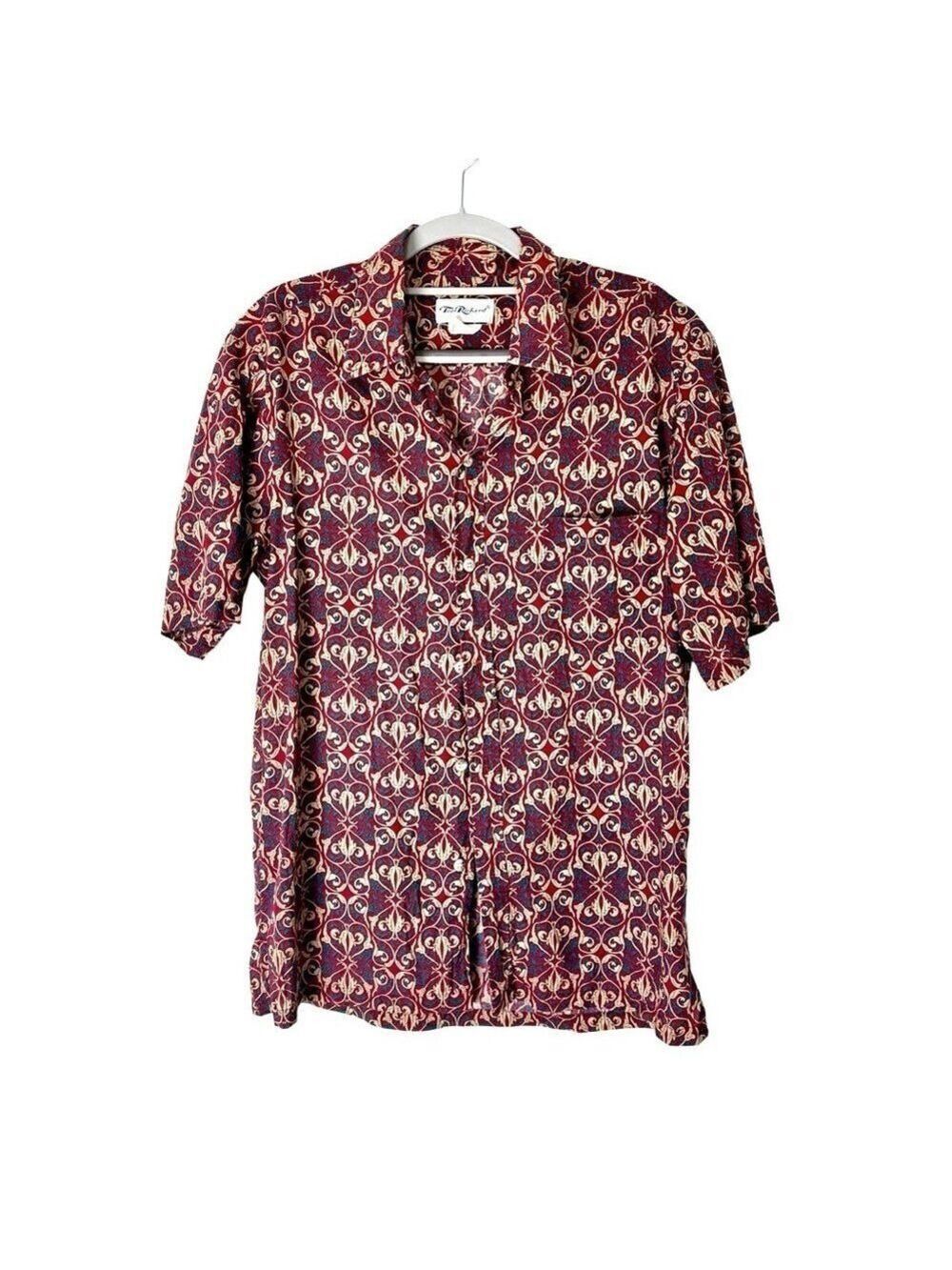 Tori Richard Men's Hawaiian Shirt Medium One Pocket Short Sleeve Hawaii Casual